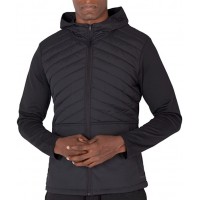 Black Men's Hybrid Jacket Quilted Lightweight Warm...